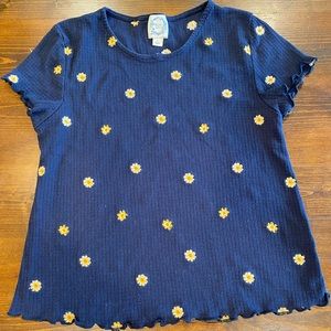 Blue rain daisy top